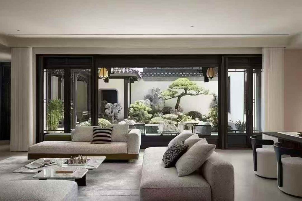 Asian style living room and garden – Studio Mei